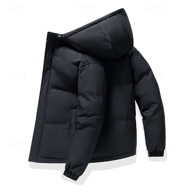 Hooded Puffer Jacket Men's Insulated Zip-Up Winter Coat – Casual, Outdoor · Faylori