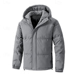Hooded Puffer Jacket Men's Insulated Zip-Up Winter Coat – Casual, Outdoor · Faylori