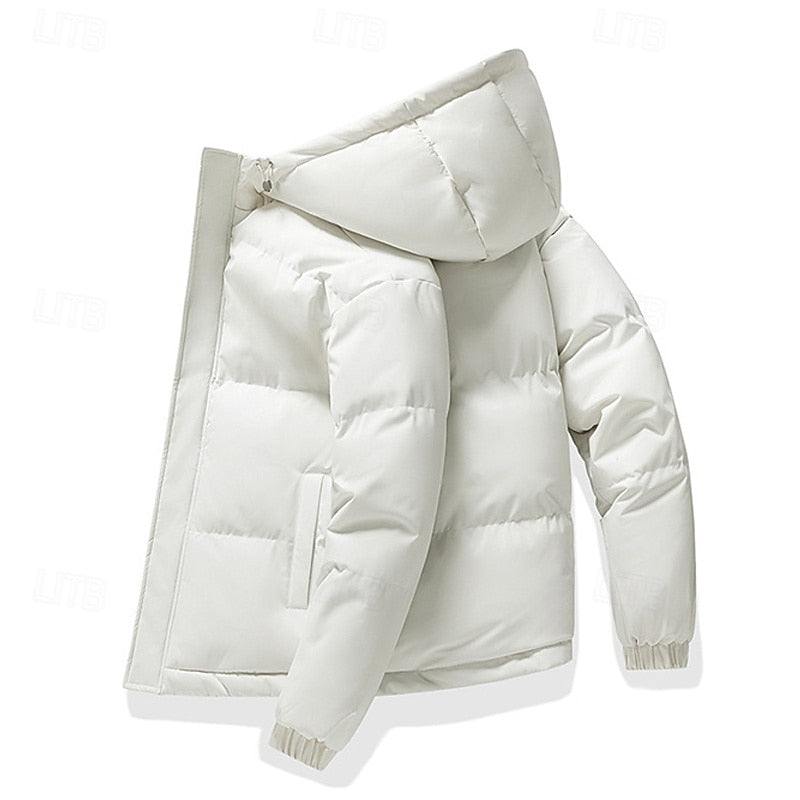 Hooded Puffer Jacket Men's Insulated Zip-Up Winter Coat – Casual, Outdoor · Faylori