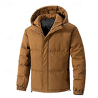 Hooded Puffer Jacket Men's Insulated Zip-Up Winter Coat – Casual, Outdoor · Faylori