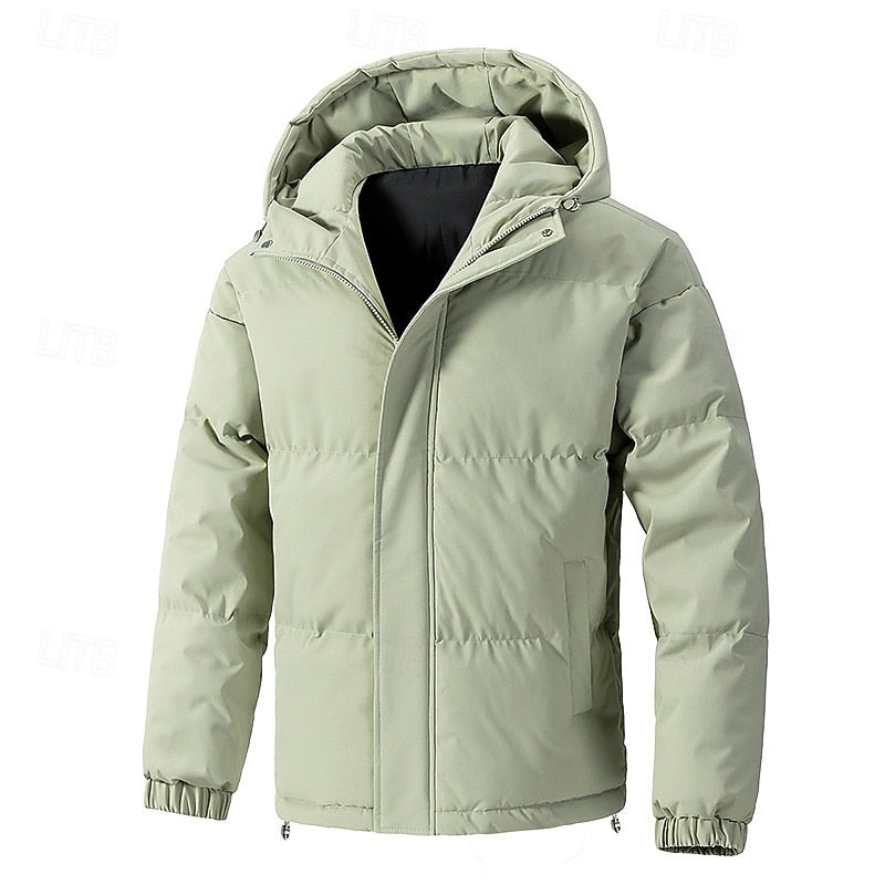 Hooded Puffer Jacket Men's Insulated Zip-Up Winter Coat – Casual, Outdoor · Faylori