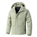 Hooded Puffer Jacket Men's Insulated Zip-Up Winter Coat – Casual, Outdoor · Faylori
