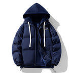 Hooded Puffer Jacket Men's Quilted Brown with Drawstring Hood – Casual, Winter, Warm, Gift