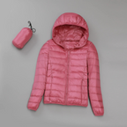 Hooded Puffer Jacket Women's Lightweight Packable Zip-Up Coat – Travel, Casual, Office