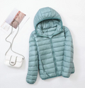 Hooded Puffer Jacket Women's Lightweight Packable Zip-Up Coat – Travel, Casual, Office
