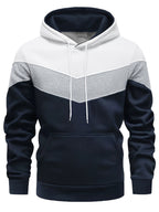 Hooded Pullover Sweatshirt Navy Ribbed Cuffs Men's – Casual, Office, Gift · Faylori