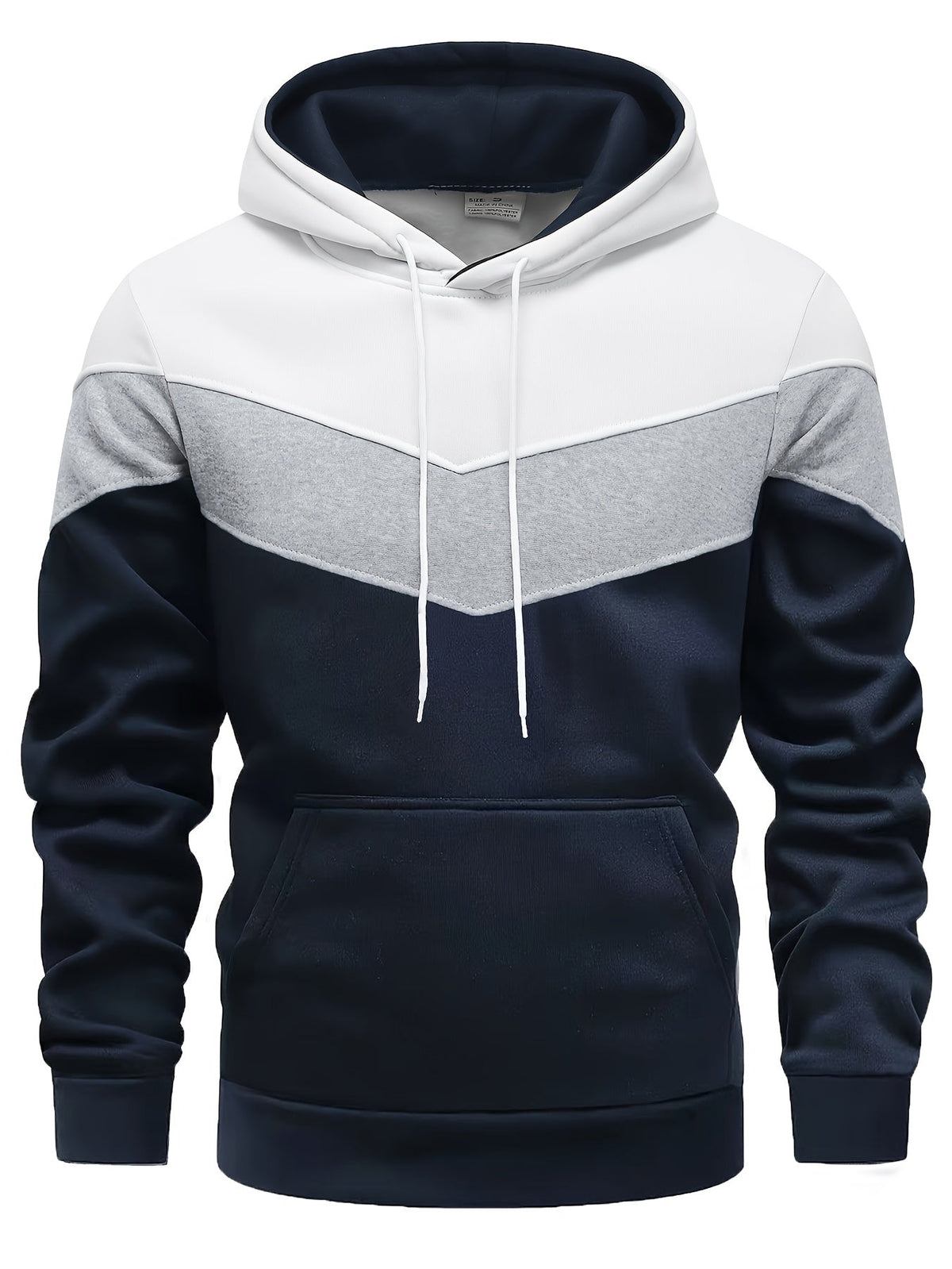 Hooded Pullover Sweatshirt Navy Ribbed Cuffs Men's – Casual, Office, Gift · Faylori
