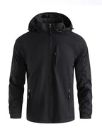 Hooded Shell Jacket Men's Lightweight Windbreaker with Zip Pockets – Hiking, Casual, Outdoor