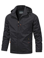 Hooded Shell Jacket Men's Lightweight Windbreaker with Zip Pockets – Hiking, Casual, Outdoor