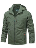 Hooded Shell Jacket Men's Lightweight Windbreaker with Zip Pockets – Hiking, Casual, Outdoor