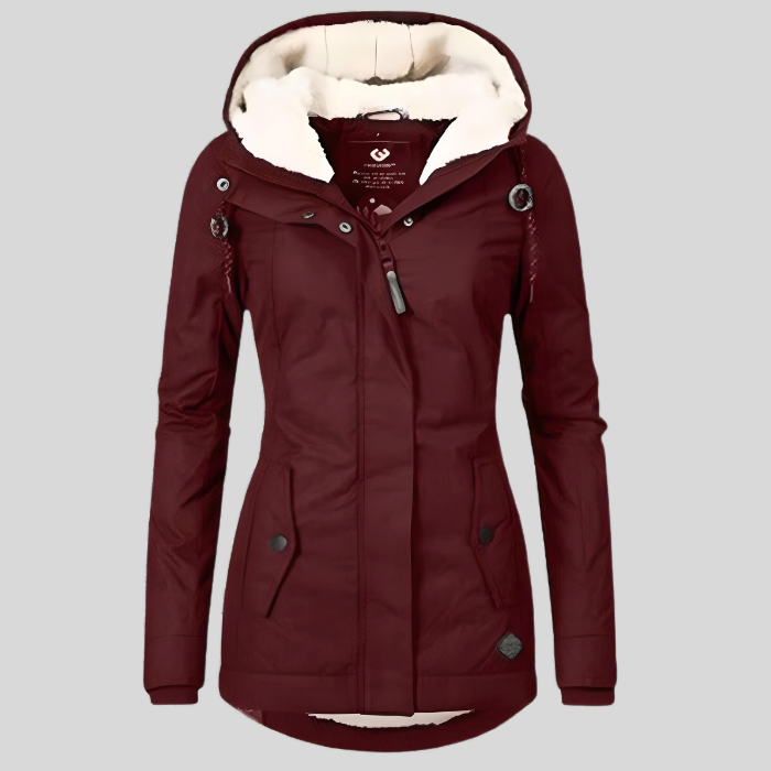 Hooded Winter Parka Coat Gray Fleece-Lined Women's – Casual, Cold Weather · Faylori