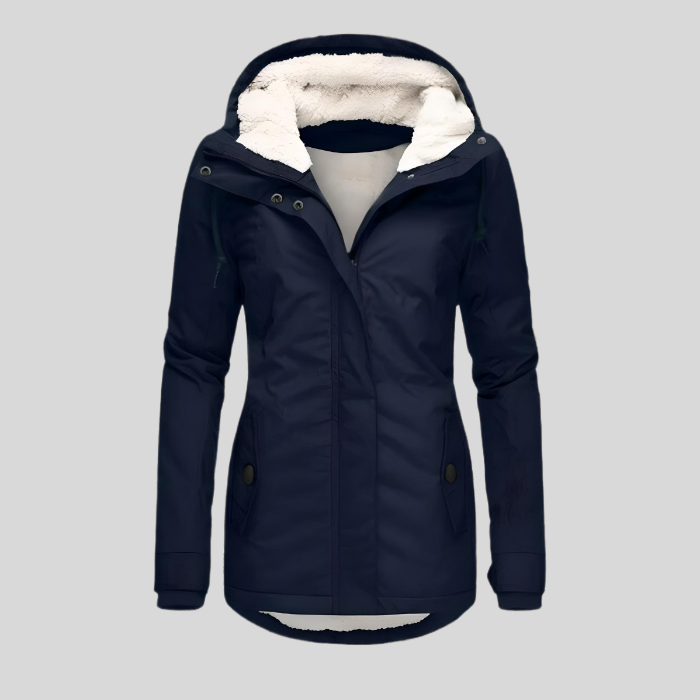 Hooded Winter Parka Coat Gray Fleece-Lined Women's – Casual, Cold Weather · Faylori