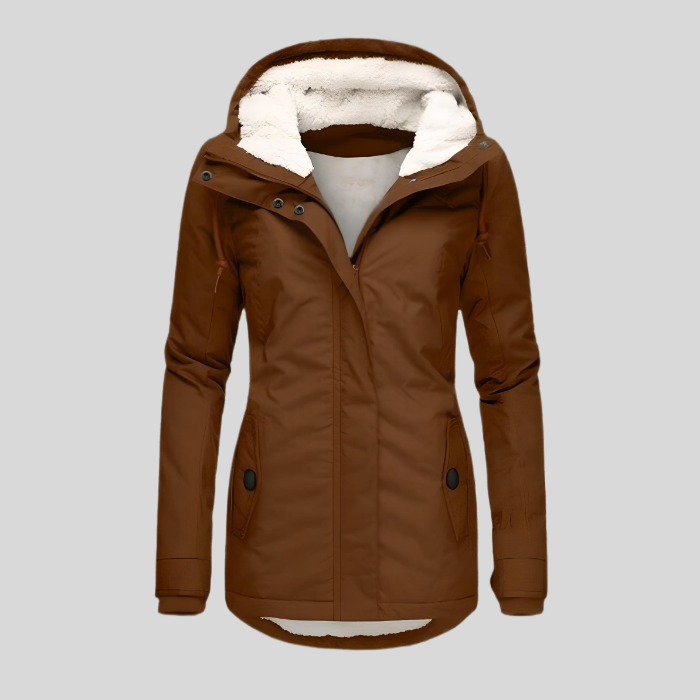 Hooded Winter Parka Coat Gray Fleece-Lined Women's – Casual, Cold Weather · Faylori