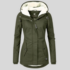 Hooded Winter Parka Coat Gray Fleece-Lined Women's – Casual, Cold Weather · Faylori