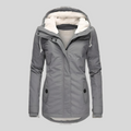 Hooded Winter Parka Coat Gray Fleece-Lined Women's – Casual, Cold Weather · Faylori
