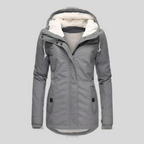 Hooded Winter Parka Coat Gray Fleece-Lined Women's – Casual, Cold Weather · Faylori