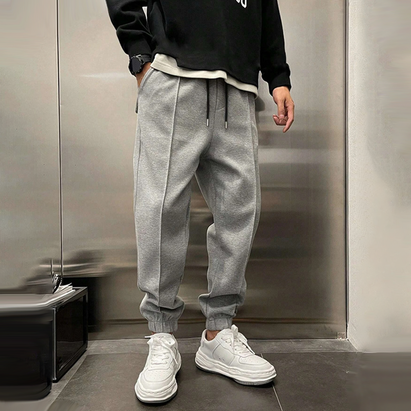 Jogger Sweatpants Men's Gray Drawstring Cuffed Joggers – Casual, Home · Faylori