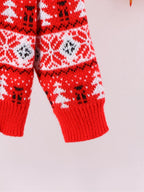 Kids Christmas Sweater Red Knitted Reindeer Fair Isle Pullover – Holiday, Gift · Faylori