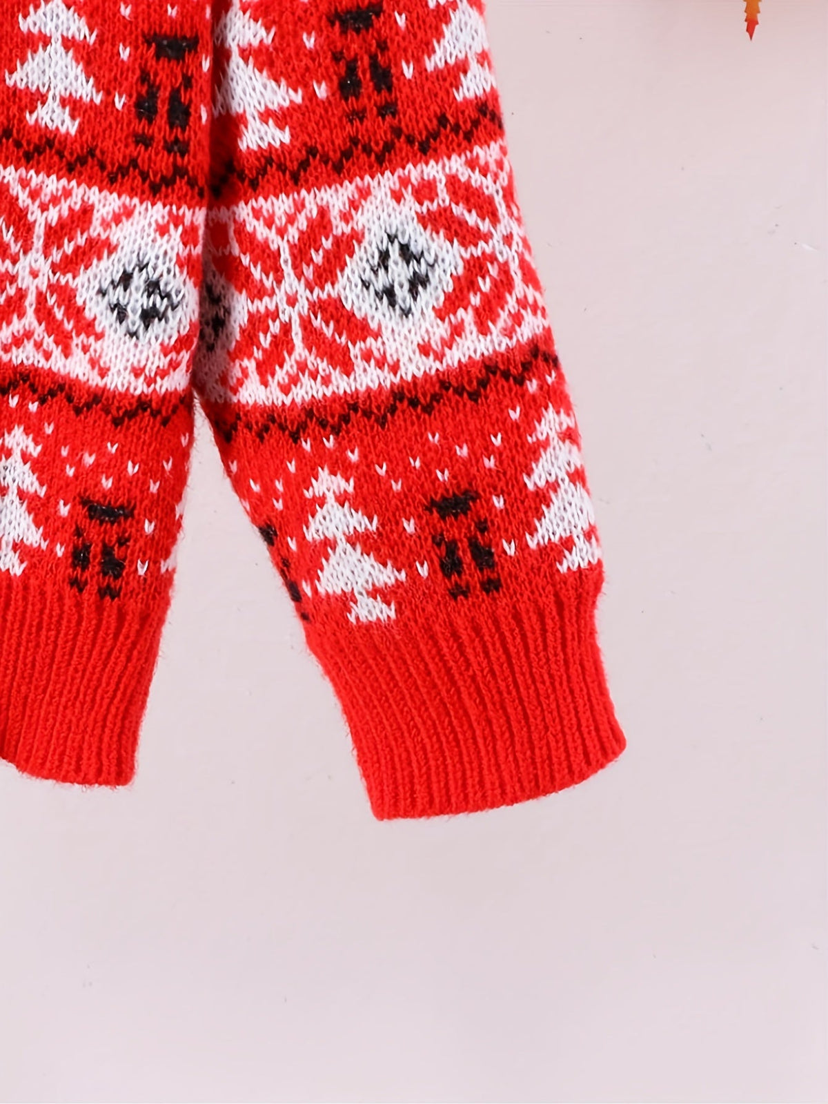 Kids Christmas Sweater Red Knitted Reindeer Fair Isle Pullover – Holiday, Gift · Faylori