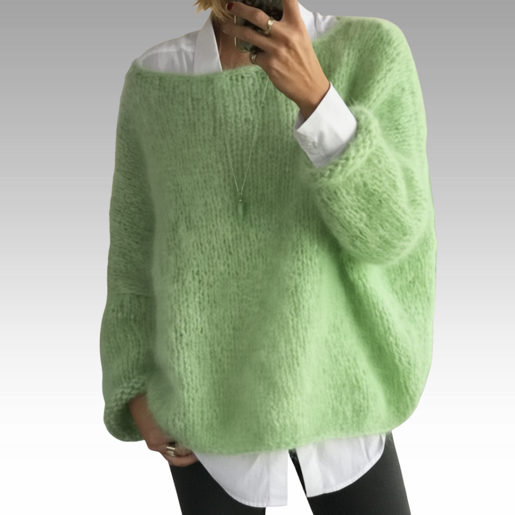 Knit Boat Neck Sweater Women's Pink Soft Fuzzy Oversized Pullover – Casual, Office, Gift