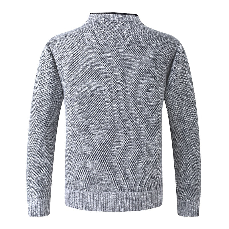 Knit Cardigan Men's V-Neck Button-Front Sweater Gray – Casual, Office, Holiday Gift