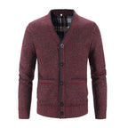 Knit Cardigan Men's V-Neck Button-Front Sweater Gray – Casual, Office, Holiday Gift
