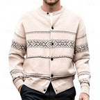 Knit Cardigan Sweater Men's Fair Isle Button Front Christmas Pattern – Casual, Holiday Gift