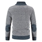 Knit Cardigan Sweater Men's Stand Collar Zip-Up Jacket with Chest Pocket – Casual, Office, Winter, Gift