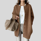 Knit Cardigan Women's Button-Front Oversized Sweater with Ribbed Cuffs – Casual, Office, Layering, Gift