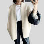 Knit Cardigan Women's Button-Front Oversized Sweater with Ribbed Cuffs – Casual, Office, Layering, Gift