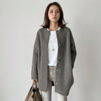Knit Cardigan Women's Button-Front Oversized Sweater with Ribbed Cuffs – Casual, Office, Layering, Gift