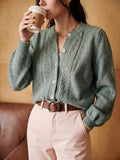 Knit Cardigan Women's Long Sleeve Round Neck Button-Up Sweater – Casual, Office · Faylori