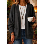 Knit Cardigan Women's Open Front Long Sleeve with Pockets – Casual, Office, Fall Layering, Gift