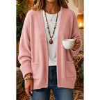 Knit Cardigan Women's Open Front Long Sleeve with Pockets – Casual, Office, Fall Layering, Gift