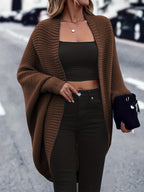 Knit Longline Cardigan Women's Open Front Batwing Sleeve Sweater – Casual, Layering, Gift