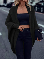 Knit Longline Cardigan Women's Open Front Batwing Sleeve Sweater – Casual, Layering, Gift