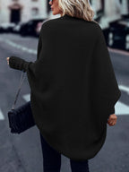 Knit Longline Cardigan Women's Open Front Batwing Sleeve Sweater – Casual, Layering, Gift