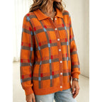 Knit Plaid Cardigan Women's Long Sleeve Button Collared Sweater – Casual, Office, Holiday, Gift