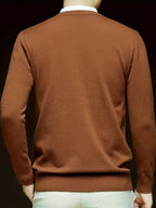 Knit Pullover Sweater Men's V-Neck Long Sleeve Red – Office, Casual, Layering, Gift