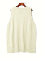 Knit Sweater Vest Women's V-Neck Longline Sleeveless with Pockets – Casual, Layering, Office, Gift
