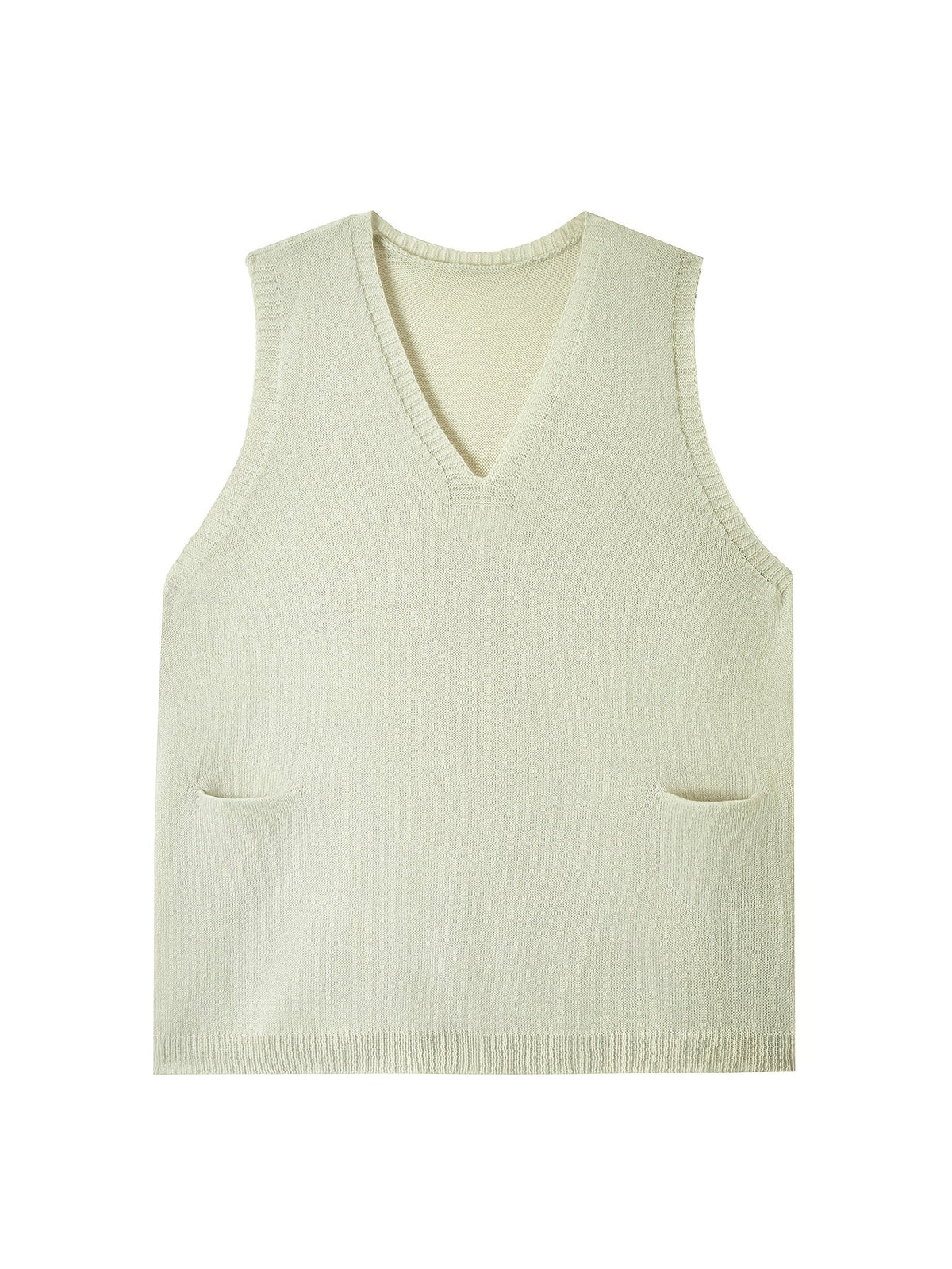 Knit Sweater Vest Women's V-Neck Longline Sleeveless with Pockets – Casual, Layering, Office, Gift
