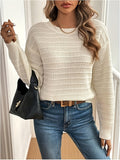 Knit Sweater Women's Bow-Back V-Neck Long Sleeve Pullover – Casual, Office, Holiday, Gift