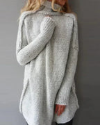 Knit Sweater Women's Oversized Turtleneck Black Long Sleeve – Casual, Winter · Faylori