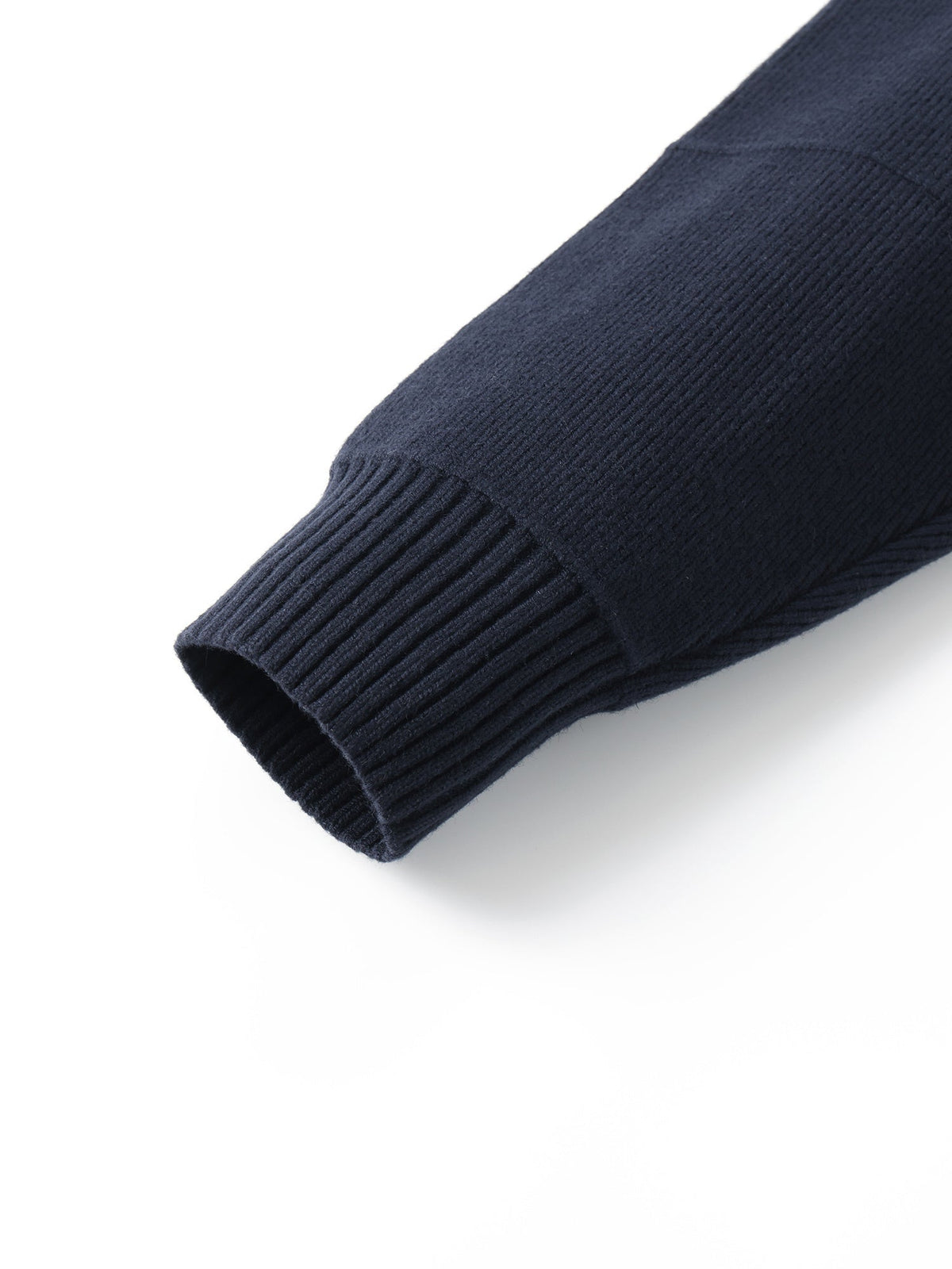 Knit Zip-Up Cardigan Men's Navy High-Neck Collar Sweater Jacket – Casual, Office