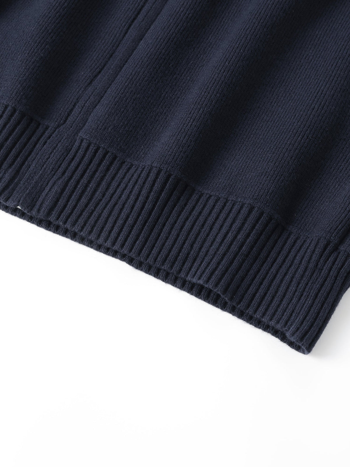 Knit Zip-Up Cardigan Men's Navy High-Neck Collar Sweater Jacket – Casual, Office