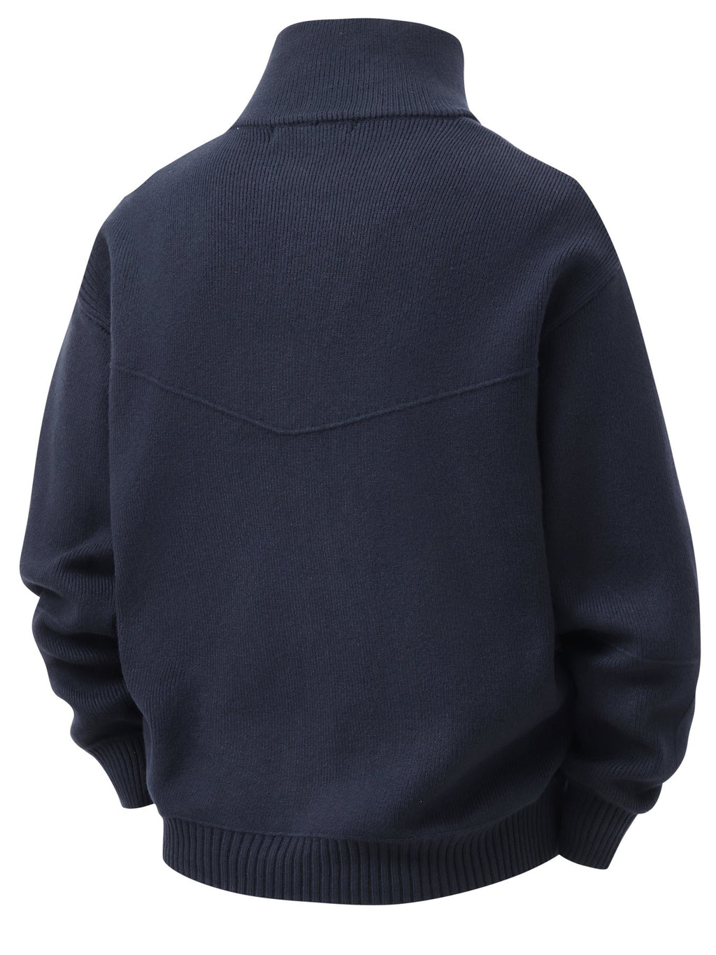 Knit Zip-Up Cardigan Men's Navy High-Neck Sweater Jacket – Casual, Office · Faylori