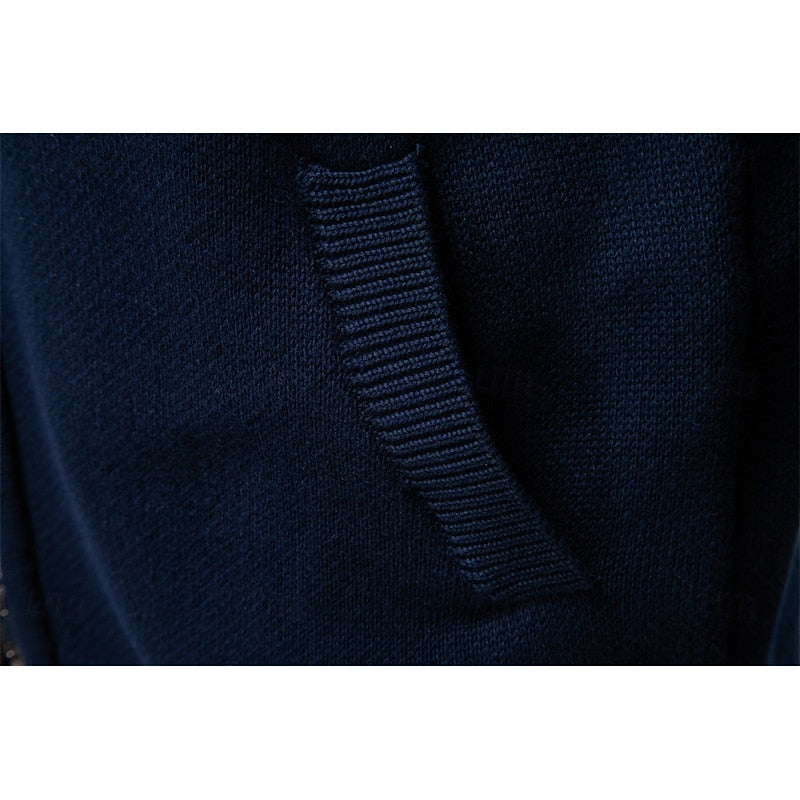 Knitted Zip-Up Cardigan Men's Fair Isle Pattern Stand Collar Sweater – Casual, Holiday Gift