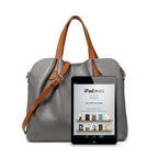 Leather Handbag Blue Litchi Grain Cowhide Women's Tote Bag – Office, Everyday · Faylori