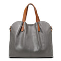 Leather Handbag Blue Litchi Grain Cowhide Women's Tote Bag – Office, Everyday · Faylori