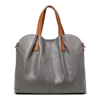 Leather Handbag Blue Litchi Grain Cowhide Women's Tote Bag – Office, Everyday · Faylori